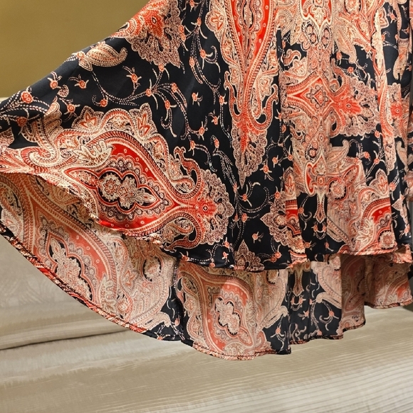 Free People Asymmetrical Dress in Red and Black - Picture 6 of 16